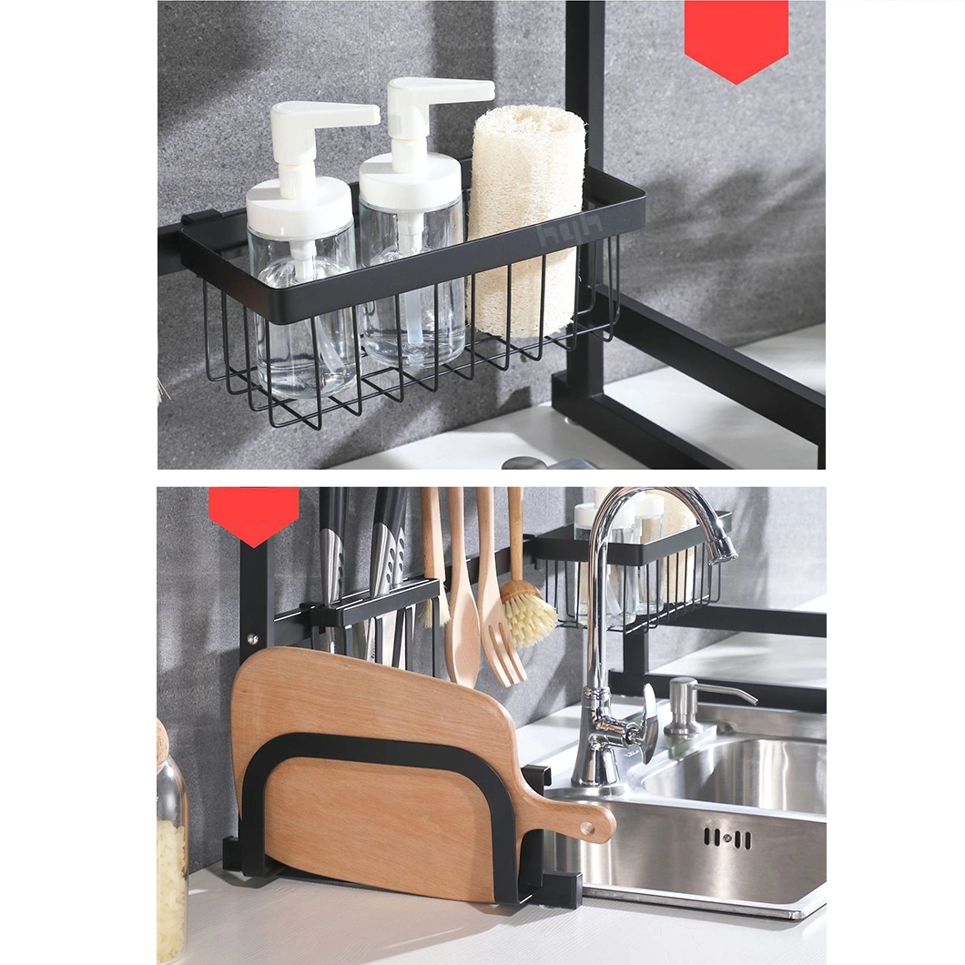 Multi-Function Wall Mounted Shelf Hanging Aluminium Wall Storage Kitchen Rack Storage Spice Rack